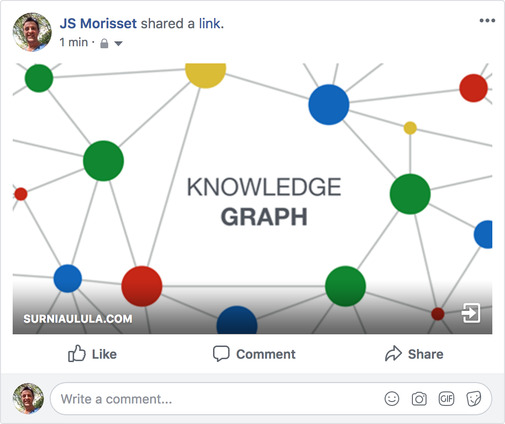 A Facebook share example using an image URL.